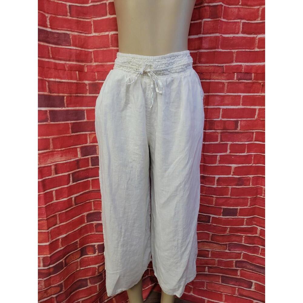 Wilfred La Boheme  Brand Linen white Gaucho Pull Up Pants Size Small #03